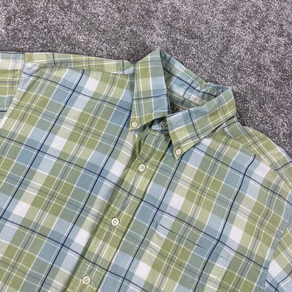 L.L. Bean Other - LL Bean Button Down Shirt Mens Medium Plaid Short Sleeve Cotton Summer Vintage